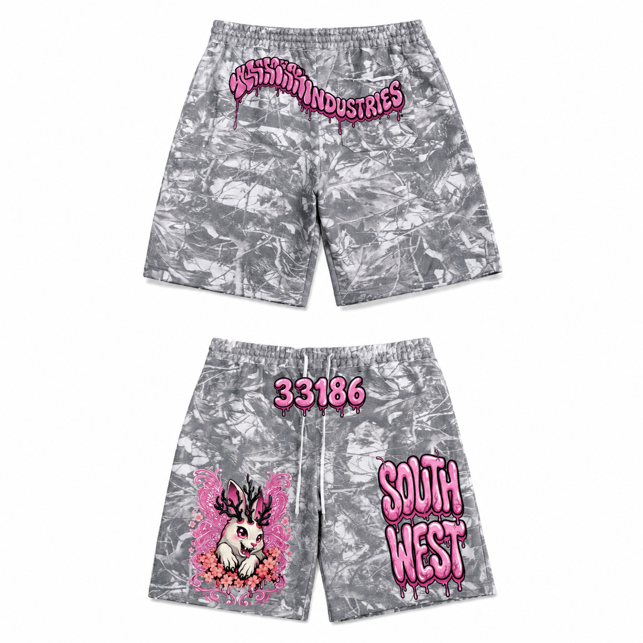 Unisex Heavyweight 100% Cotton French Terry Camo Shorts (400GSM)