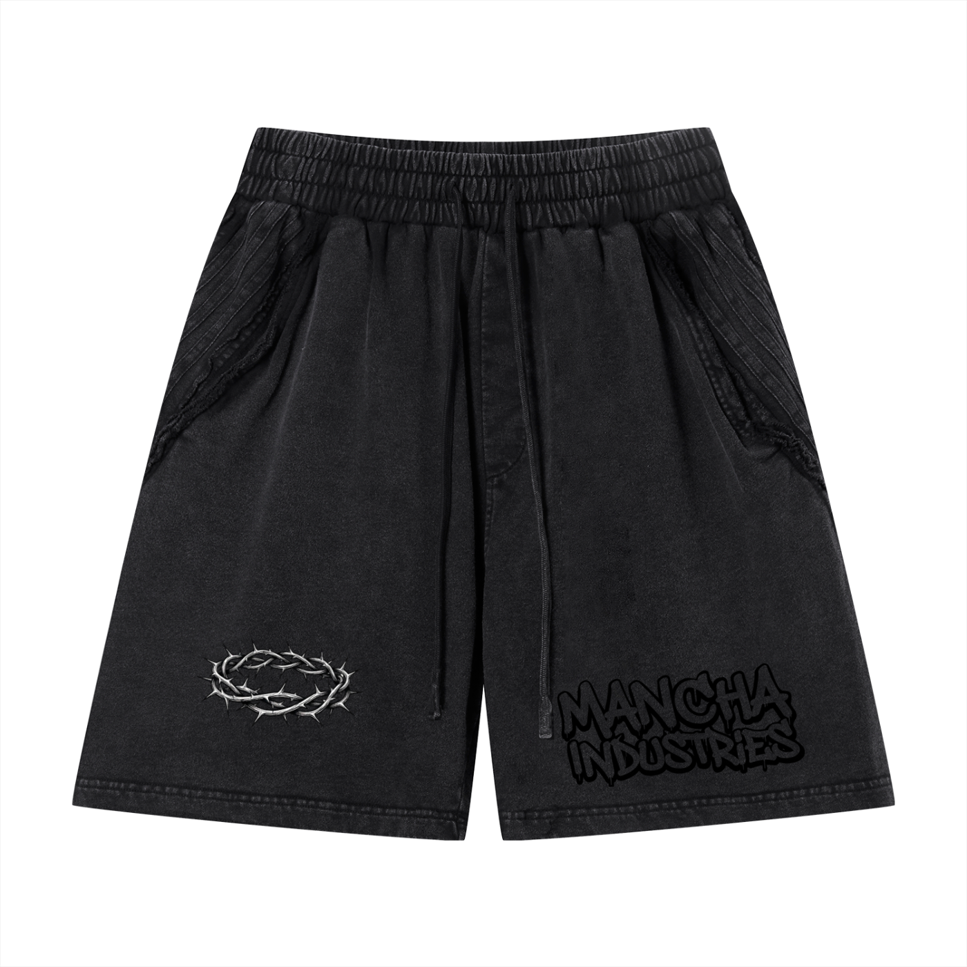 Unisex Vintage Wash Raw Edge Shorts