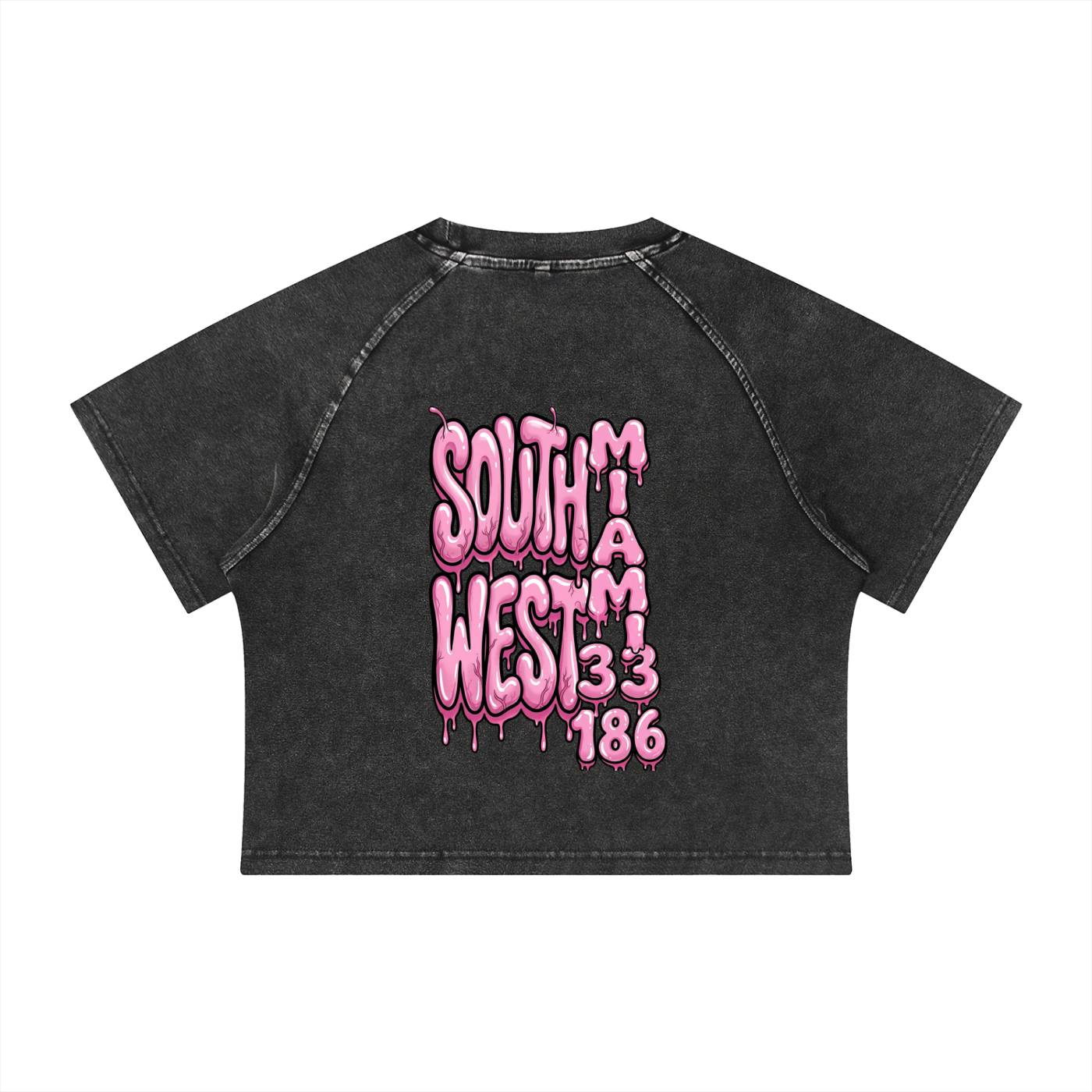 Women's Mineral Wash Raglan Crop T-Shirt