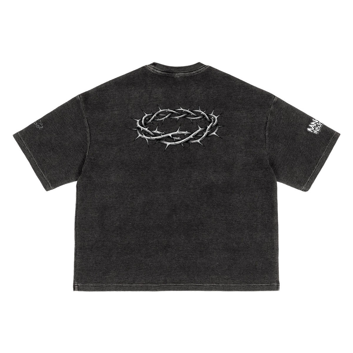 Jesus is king Heavyweight Waffle-Texture Washed Cropped Boxy T-Shirt (250GSM)