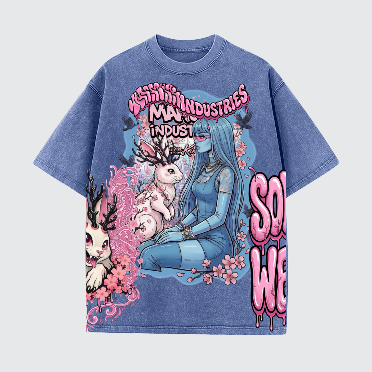 Unisex Vintage Snow Wash Cotton T-Shirt (230GSM)