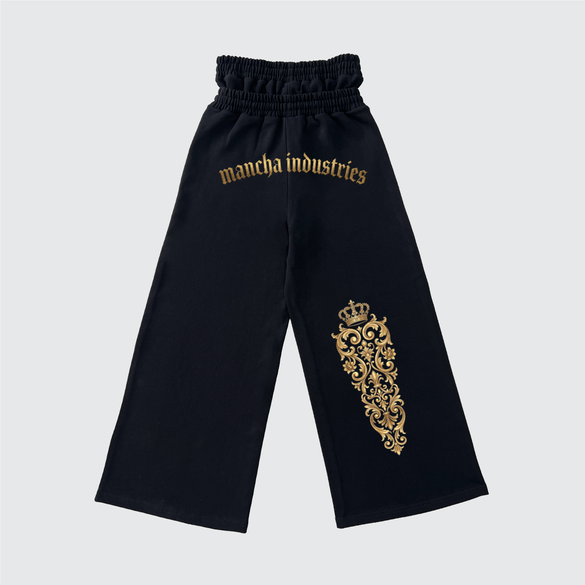 Unisex Heavyweight Double Waist Cotton French Terry Wide-Leg Sweatpants (420GSM)