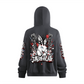 Xi-lo ninja white bunny Heavyweight Windproof Sports Zip-Up Hoodie with Built-In Face Mask（340GSM）