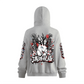 Xi-lo ninja white bunny Heavyweight Windproof Sports Zip-Up Hoodie with Built-In Face Mask（340GSM）