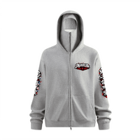Xi-lo ninja white bunny Heavyweight Windproof Sports Zip-Up Hoodie with Built-In Face Mask（340GSM）