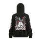 Xi-lo ninja white bunny Heavyweight Windproof Sports Zip-Up Hoodie with Built-In Face Mask（340GSM）