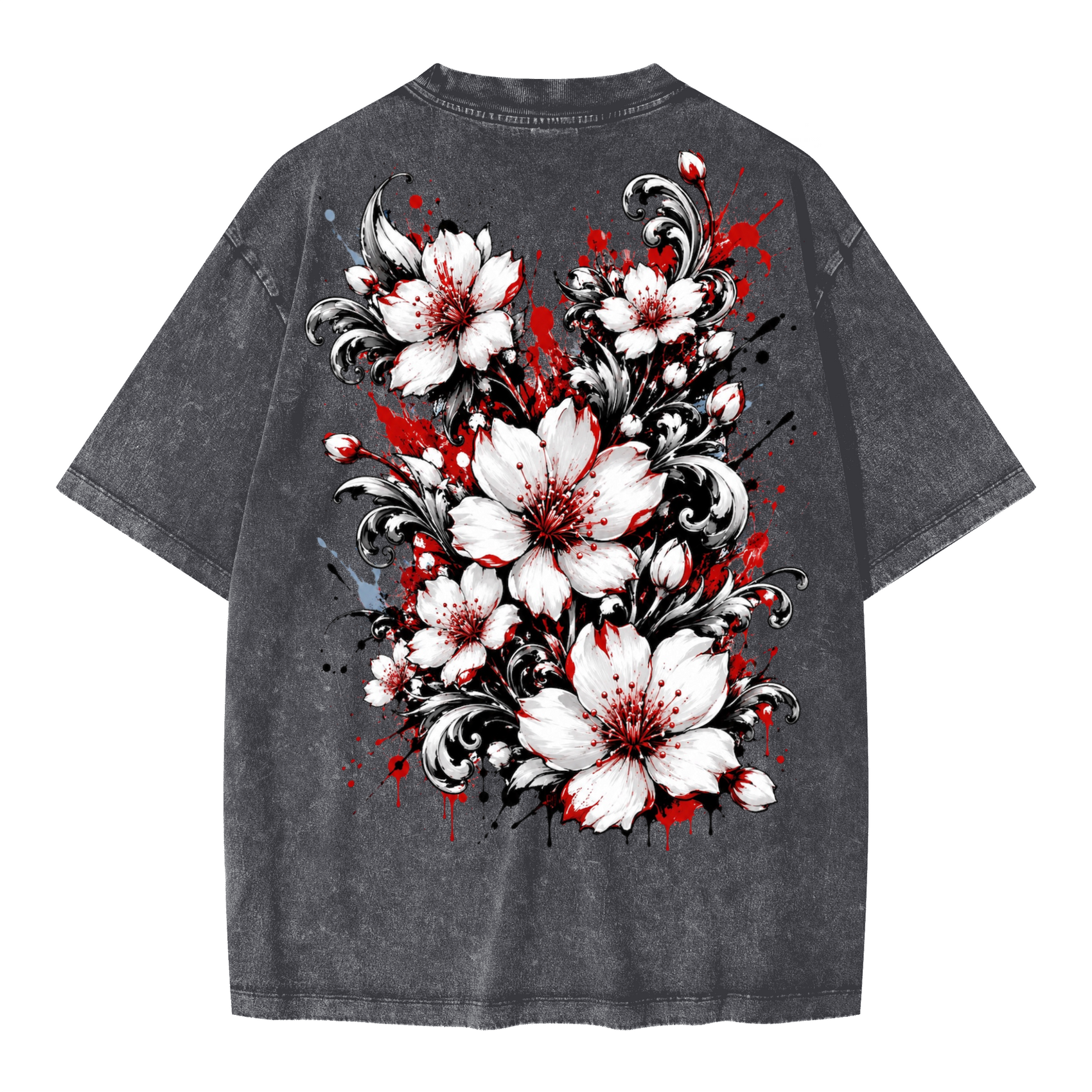 XI-lo white bunny Unisex Heavyweight Oversized Snow Wash T-shirt(285GSM)