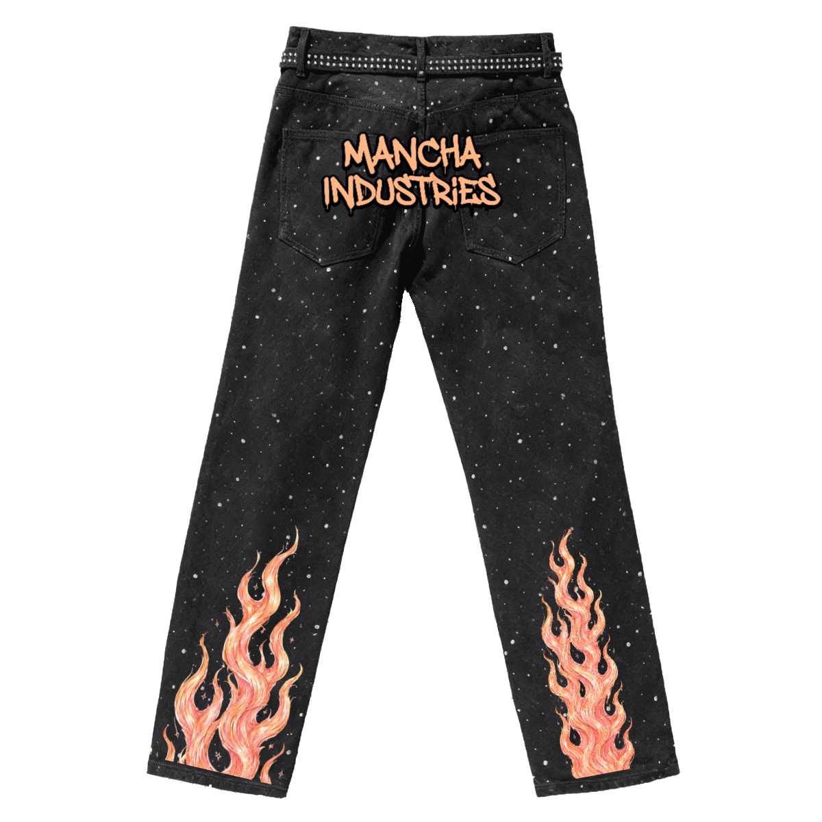Unisex Rhinestone Star Loose Straight Jeans