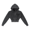 Vintage Washed Cropped Fleece Hoodie