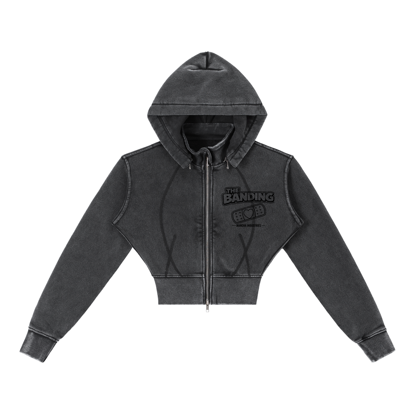 Vintage Washed Cropped Fleece Hoodie