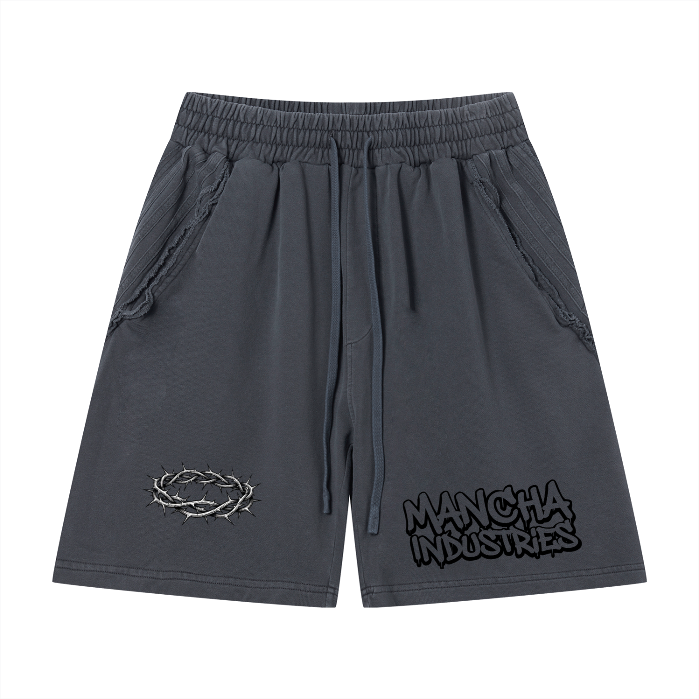 Unisex Vintage Wash Raw Edge Shorts