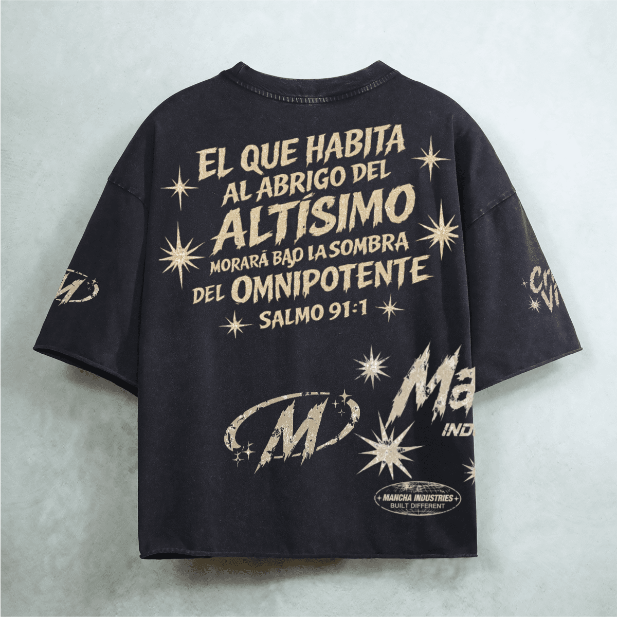 Salmo 91 Unisex Heavyweight Cropped Snow-Washed T-Shirt (300GSM)