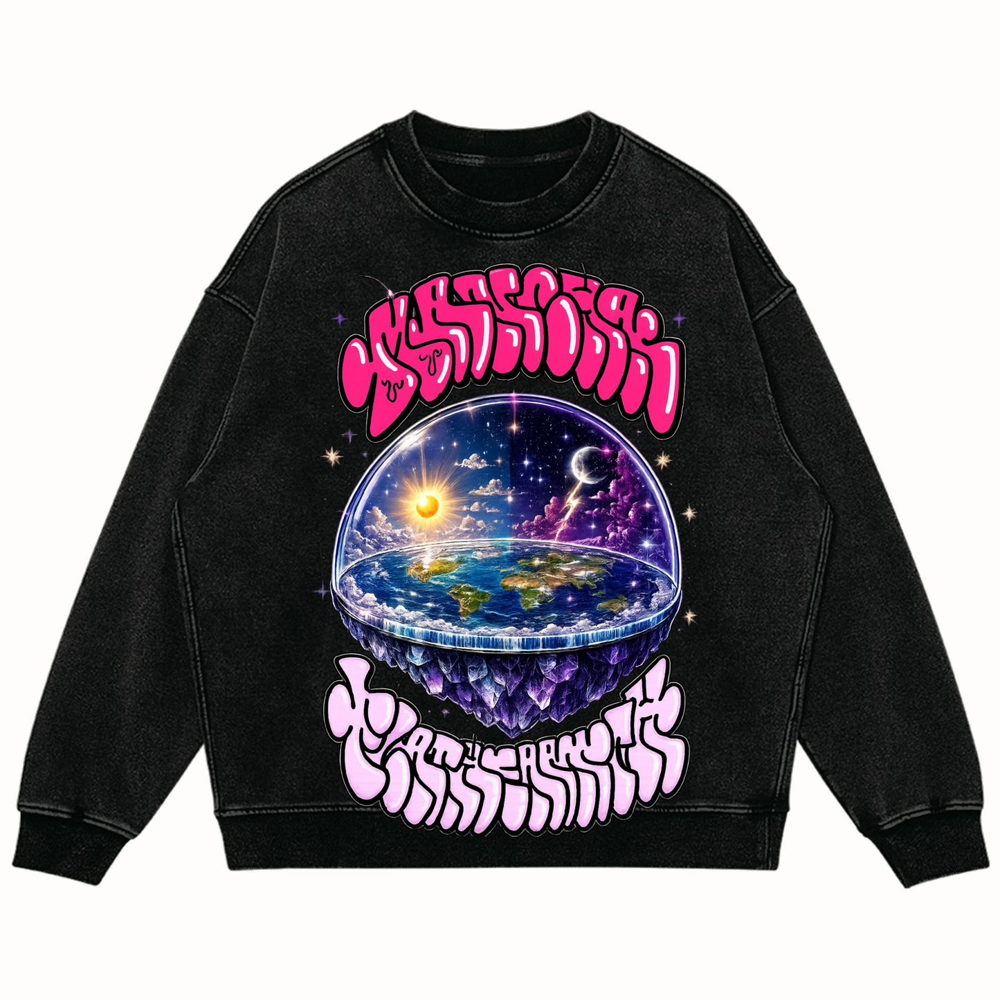 Mancha flath earth Unisex Super Heavyweight Oversized Faded Sweatshirt(440GSM)