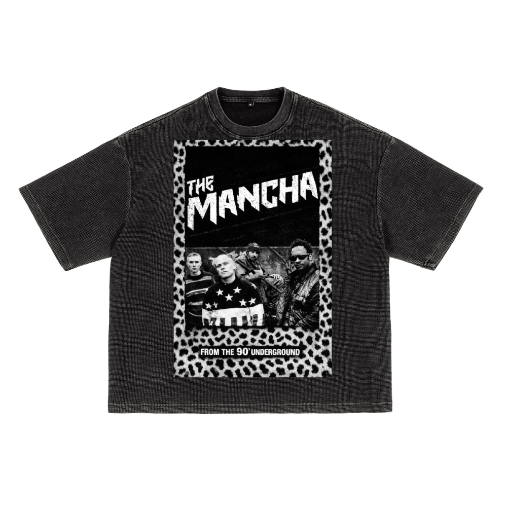 Heavyweight Waffle-Texture Washed Cropped Boxy T-Shirt (250GSM)
