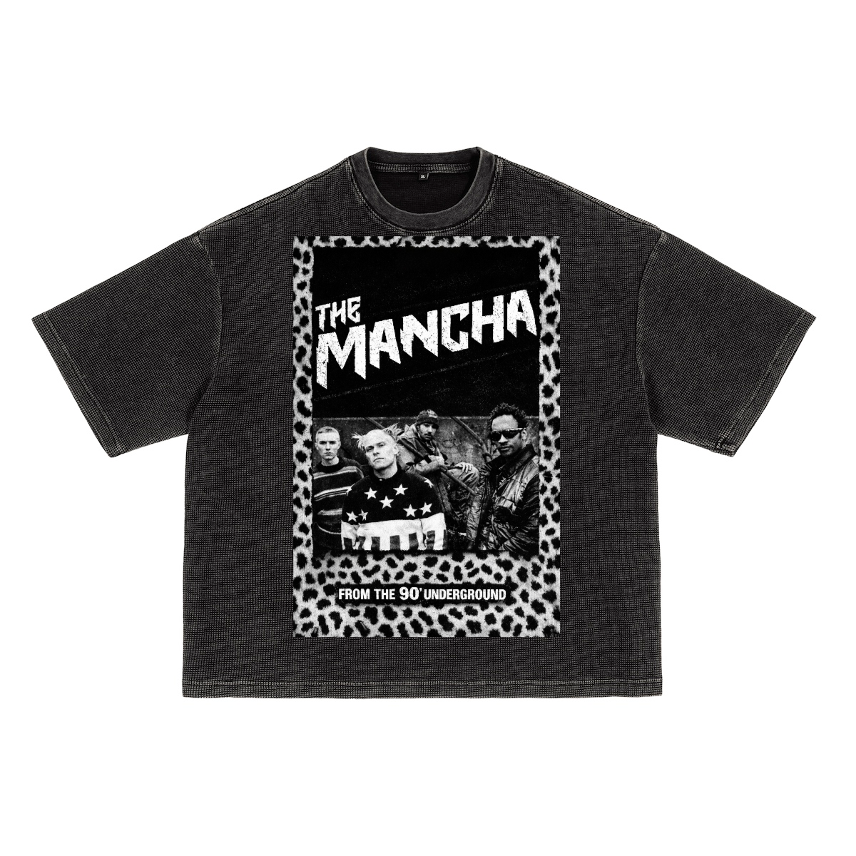 Heavyweight Waffle-Texture Washed Cropped Boxy T-Shirt (250GSM)
