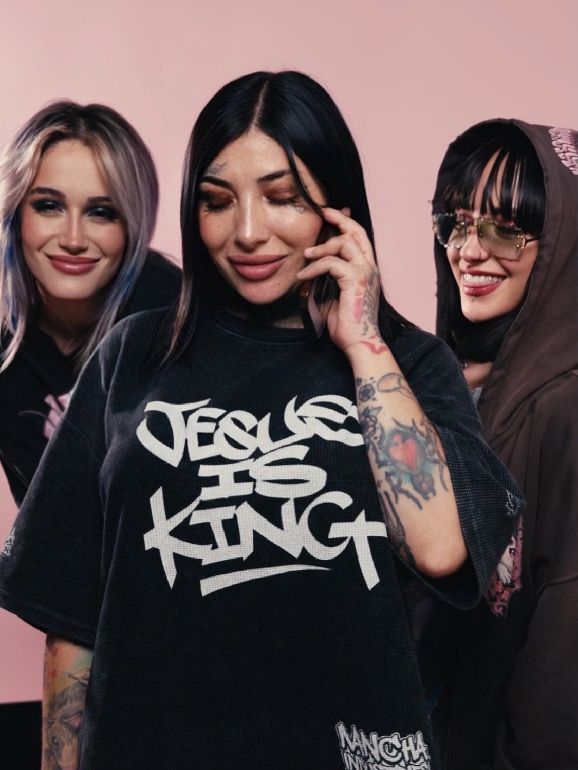 Jesus is king Heavyweight Waffle-Texture Washed Cropped Boxy T-Shirt (250GSM)