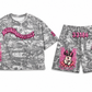 Unisex Heavyweight Cropped Camouflage Tree Print T-Shirt (270GSM)