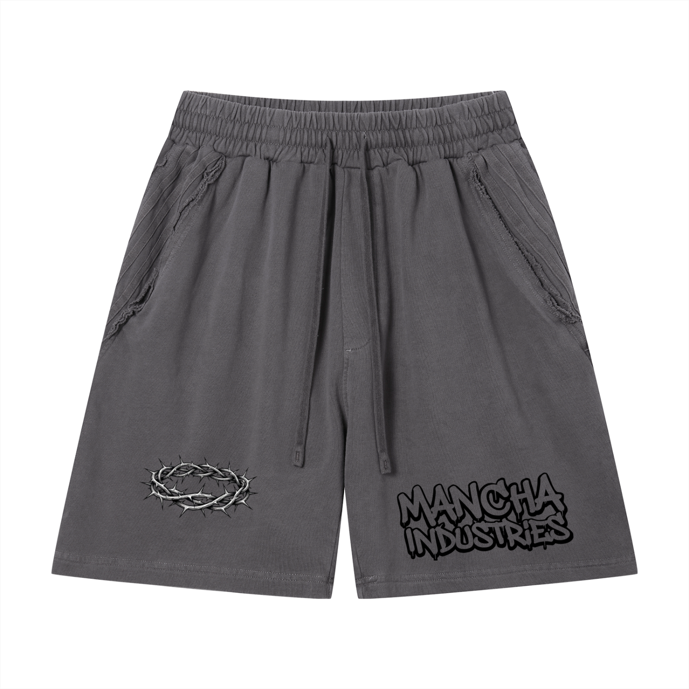 Unisex Vintage Wash Raw Edge Shorts