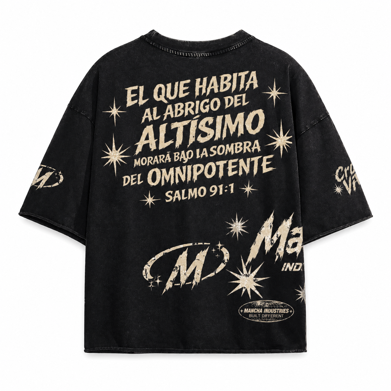 Salmo 91 Unisex Heavyweight Cropped Snow-Washed T-Shirt (300GSM)