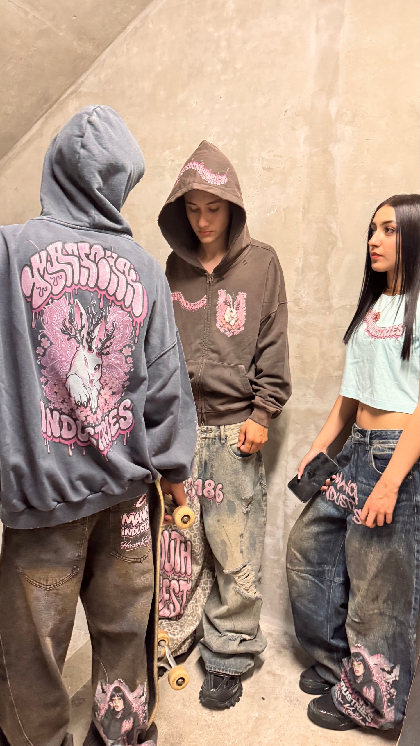 Xi-le bunny Heavyweight Reverse Pocket Design Distressed Hoodie (440GSM)