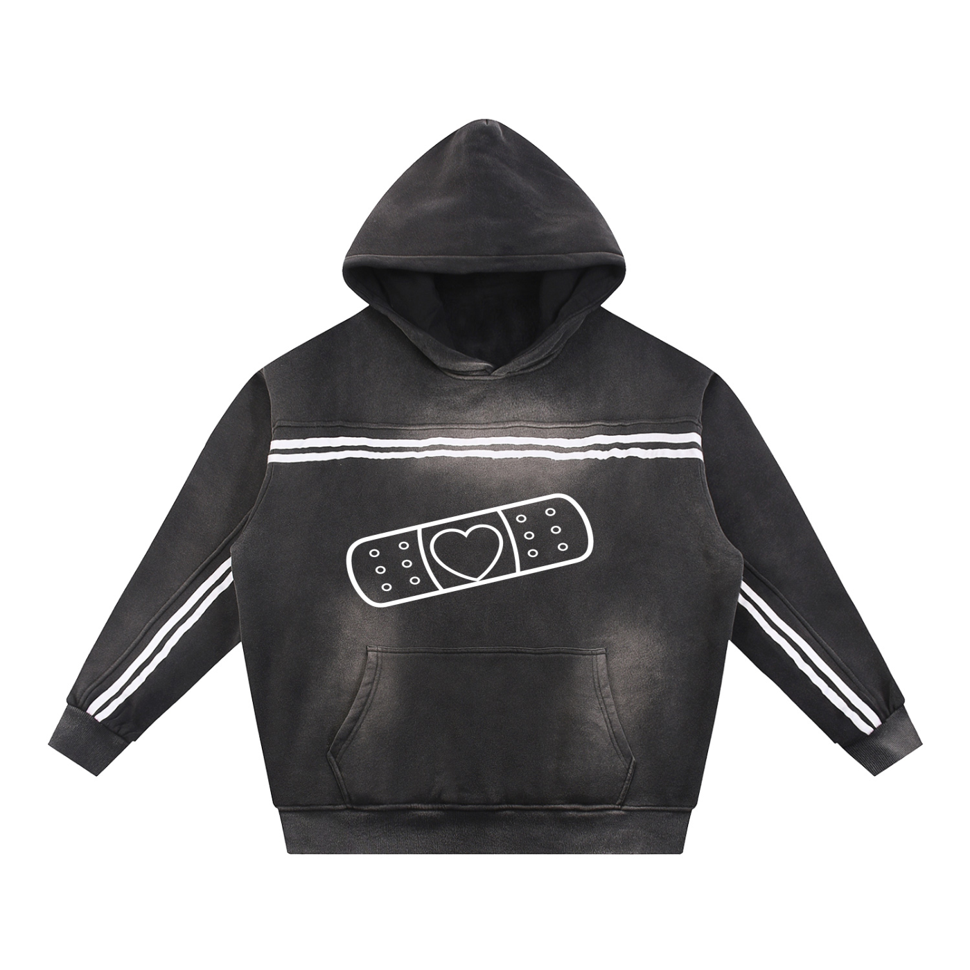 Sun Fade Contrast Tape Fleece Hoodie