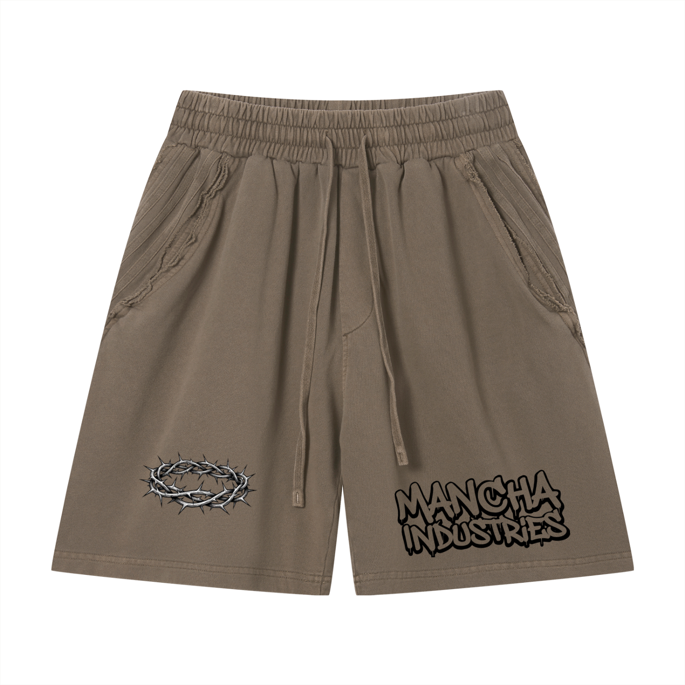 Unisex Vintage Wash Raw Edge Shorts