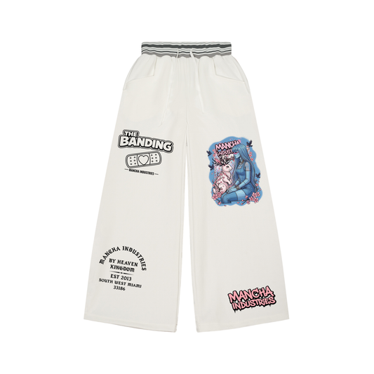 Striped Waist Wide Leg Pants