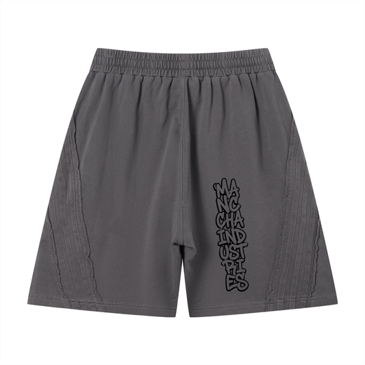 Unisex Vintage Wash Raw Edge Shorts