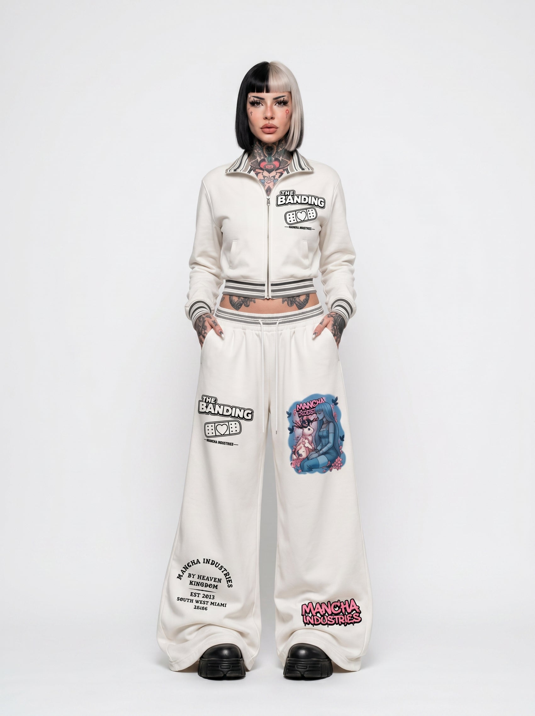 Striped Waist Wide Leg Pants